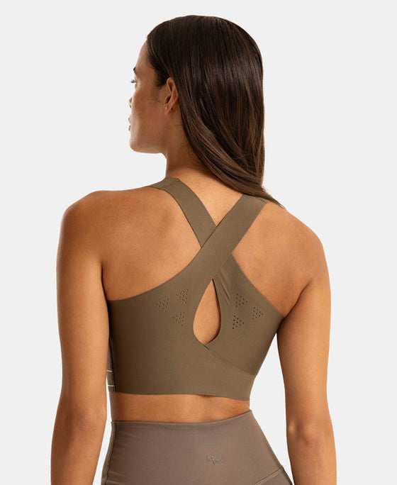 Wirefree Padded Soft Touch Microfiber Elastane Full Coverage Bonded Tech Slip-On Bra with 360 Degree Stretch - Green