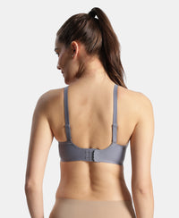 Wirefree Padded Soft Touch Microfiber Elastane Medium Coverage Bonded Tech T-Shirt Bra with Reinforced Side Support - Folk Stone Gray