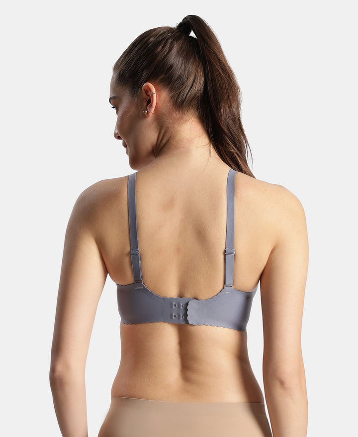 Wirefree Padded Soft Touch Microfiber Elastane Medium Coverage Bonded Tech T-Shirt Bra with Reinforced Side Support - Folk Stone Gray