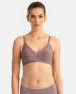 Wirefree Padded Soft Touch Microfiber Elastane Medium Coverage Bonded Tech T-Shirt Bra with Reinforced Side Support - Mauve