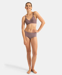 Wirefree Padded Soft Touch Microfiber Elastane Medium Coverage Bonded Tech T-Shirt Bra with Reinforced Side Support - Mauve
