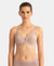 Wirefree Padded Soft Touch Microfiber Elastane Medium Coverage Bonded Tech T-Shirt Bra with Reinforced Side Support - Oyster
