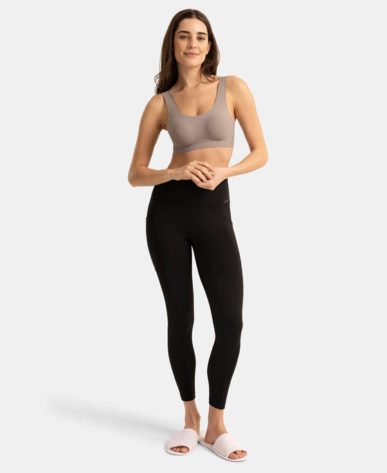 Wirefree Unicup Design Padded Soft Touch Microfiber Elastane High Coverage Bonded Tech T-Shirt Bra - Grey