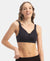 Wirefree Padded Soft Touch Microfiber Elastane Stretch Full Coverage T-Shirt Bra with Longline Styling - Black