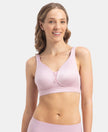 Wirefree Padded Soft Touch Microfiber Elastane Stretch Full Coverage T-Shirt Bra with Longline Styling - Fragrant Lilac