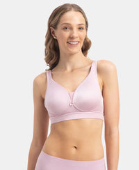 Wirefree Padded Soft Touch Microfiber Elastane Stretch Full Coverage T-Shirt Bra with Longline Styling - Fragrant Lilac