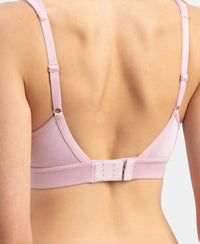Wirefree Padded Soft Touch Microfiber Elastane Stretch Full Coverage T-Shirt Bra with Longline Styling - Fragrant Lilac