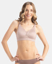 Wirefree Padded Soft Touch Microfiber Elastane Stretch Full Coverage T-Shirt Bra with Longline Styling - Mocha