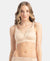 Wirefree Padded Soft Touch Microfiber Elastane Stretch Full Coverage T-Shirt Bra with Longline Styling - Skin