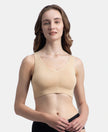 Wirefree Padded Tencel Micro Modal Elastane Stretch Full Coverage Lounge Bra with Concealed Underband - Skin