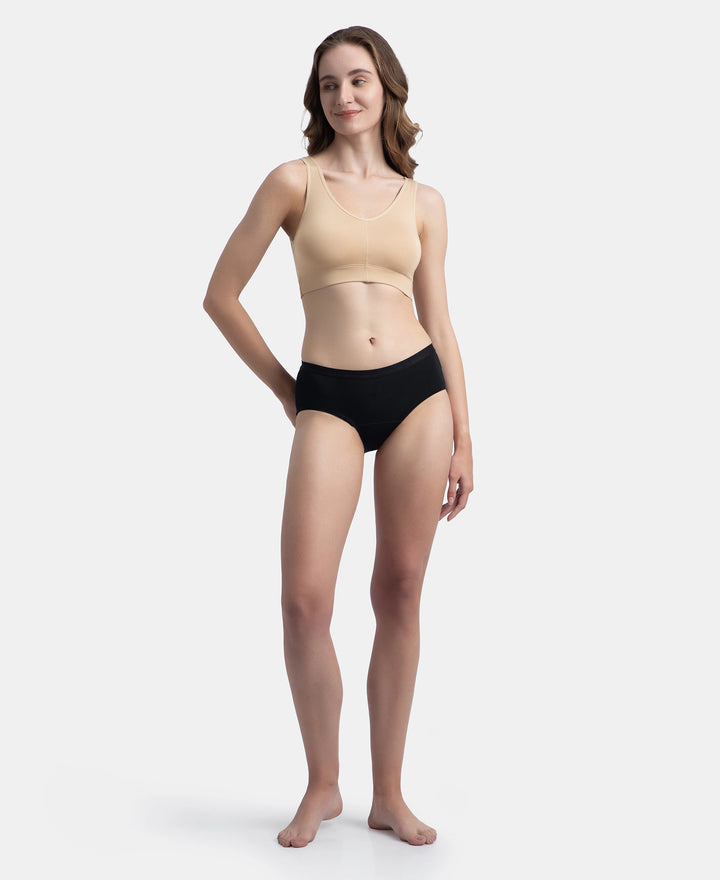 Wirefree Padded Tencel Micro Modal Elastane Stretch Full Coverage Lounge Bra with Concealed Underband - Skin