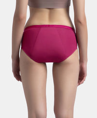 Pack of 2 Tactel Microfiber Elastane Stretch Period Panty with Leak Proof Inner Absorbent Layer and StayFresh Treatment - Anemone