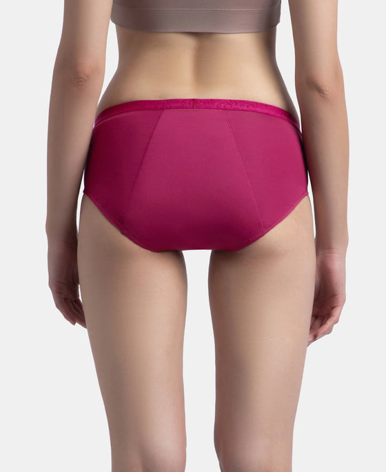 Pack of 2 Tactel Microfiber Elastane Stretch Period Panty with Leak Proof Inner Absorbent Layer and StayFresh Treatment - Anemone
