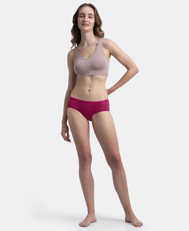 Pack of 2 Tactel Microfiber Elastane Stretch Period Panty with Leak Proof Inner Absorbent Layer and StayFresh Treatment - Anemone