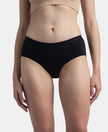 Tactel Microfiber Elastane Stretch Period Panty with Leak Proof Inner Absorbent Layer and StayFresh Treatment - Black