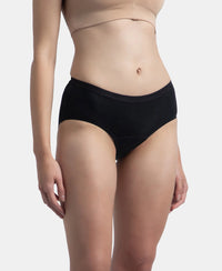 Tactel Microfiber Elastane Stretch Period Panty with Leak Proof Inner Absorbent Layer and StayFresh Treatment - Black