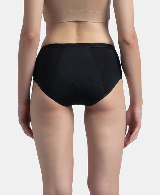 Pack of 2 Tactel Microfiber Elastane Stretch Period Panty with Leak Proof Inner Absorbent Layer and StayFresh Treatment - Black & Navy