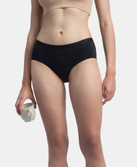 Tactel Microfiber Elastane Stretch Period Panty with Leak Proof Inner Absorbent Layer and StayFresh Treatment - Black