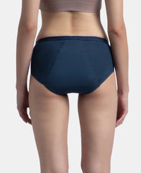 Pack of 2 Tactel Microfiber Elastane Stretch Period Panty with Leak Proof Inner Absorbent Layer and StayFresh Treatment - Black & Navy