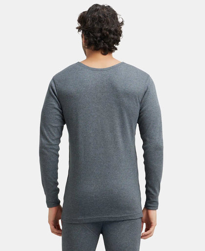 Super Combed Cotton Rich Full Sleeve Thermal Undershirt with StayWarm Technology - Charcoal Melange-3