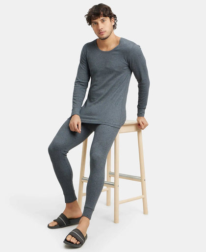 Super Combed Cotton Rich Full Sleeve Thermal Undershirt with StayWarm Technology - Charcoal Melange-6