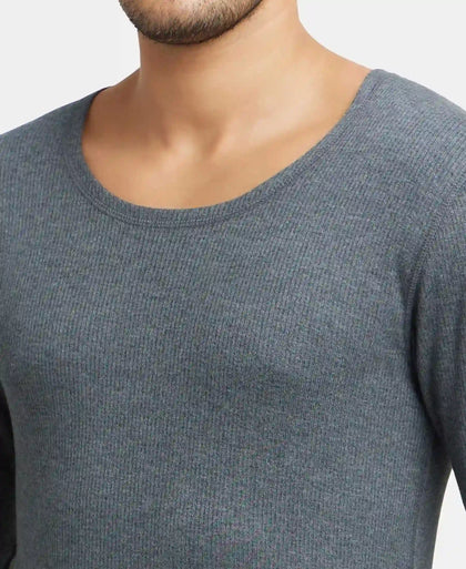 Super Combed Cotton Rich Full Sleeve Thermal Undershirt with StayWarm Technology - Charcoal Melange-7