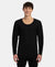 Super Combed Cotton Rich Brushed Fabric Full Sleeved Thermal Undershirt with StayWarm Technology - Black