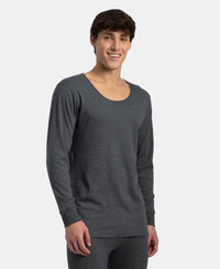 Super Combed Cotton Rich Brushed Fabric Full Sleeved Thermal Undershirt with StayWarm Technology - Charcoal Melange