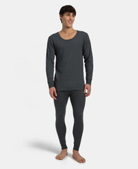 Super Combed Cotton Rich Brushed Fabric Full Sleeved Thermal Undershirt with StayWarm Technology - Charcoal Melange