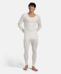 Super Combed Cotton Rich Brushed Fabric Full Sleeved Thermal Undershirt with StayWarm Technology - Off White