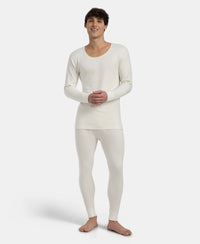 Super Combed Cotton Rich Brushed Fabric Full Sleeved Thermal Undershirt with StayWarm Technology - Off White