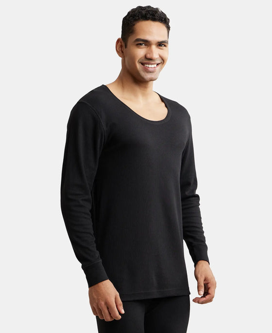 Super Combed Cotton Rich Full Sleeve Thermal Set with StayWarm Technology - Black