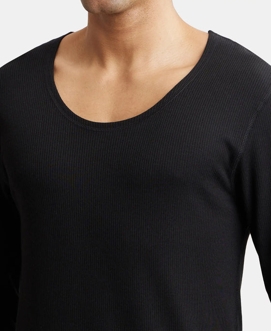 Super Combed Cotton Rich Full Sleeve Thermal Set with StayWarm Technology - Black