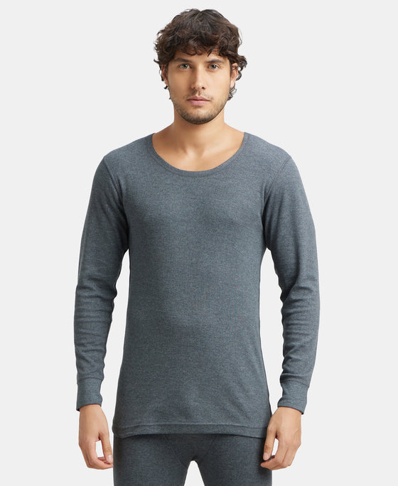 Super Combed Cotton Rich Full Sleeve Thermal Set with StayWarm Technology - Charcoal Melange