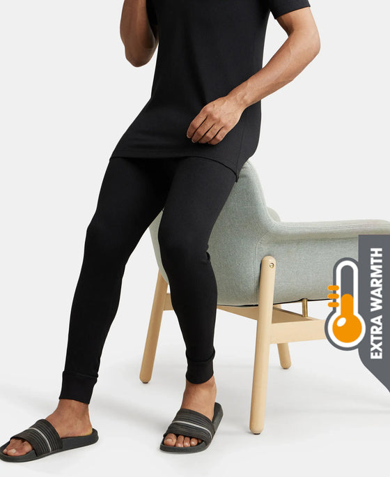 Extra Warmth Super Combed Cotton Rich Thermal Long Johns with StayWarm Technology - Black