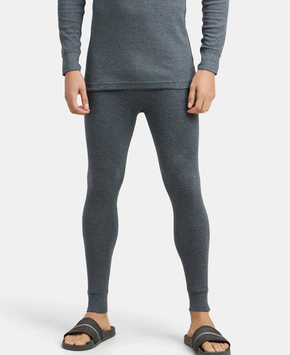 Super Combed Cotton Rich Thermal Long Johns with StayWarm Technology - Charcoal Melange-5