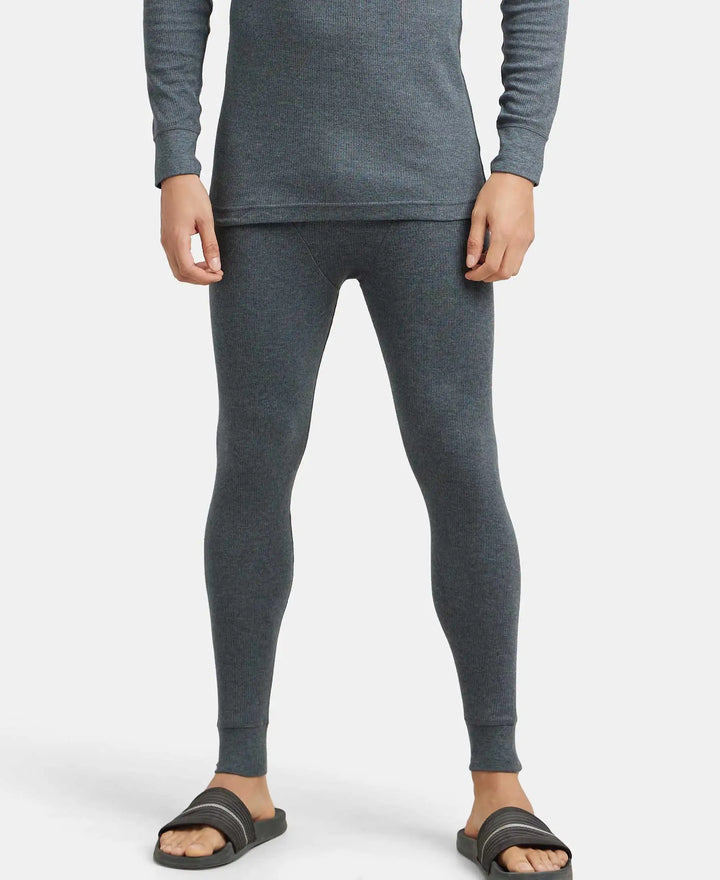Super Combed Cotton Rich Thermal Long Johns with StayWarm Technology - Charcoal Melange-5