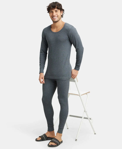 Super Combed Cotton Rich Thermal Long Johns with StayWarm Technology - Charcoal Melange-6