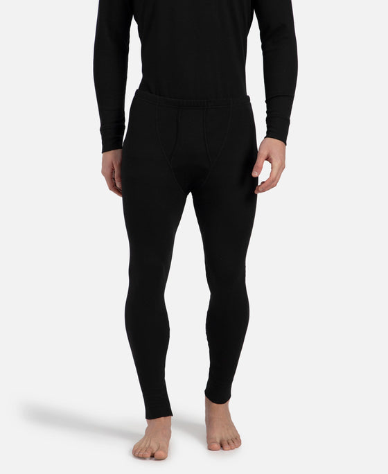 Super Combed Cotton Rich Brushed Fabric Thermal Long John with StayWarm Technology - Black