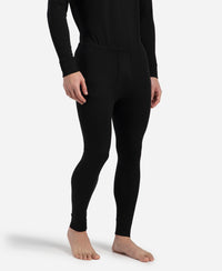 Super Combed Cotton Rich Brushed Fabric Thermal Long John with StayWarm Technology - Black