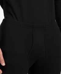 Super Combed Cotton Rich Brushed Fabric Thermal Long John with StayWarm Technology - Black