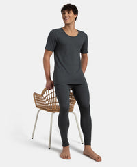 Super Combed Cotton Rich Brushed Fabric Thermal Long John with StayWarm Technology - Charcoal Melange