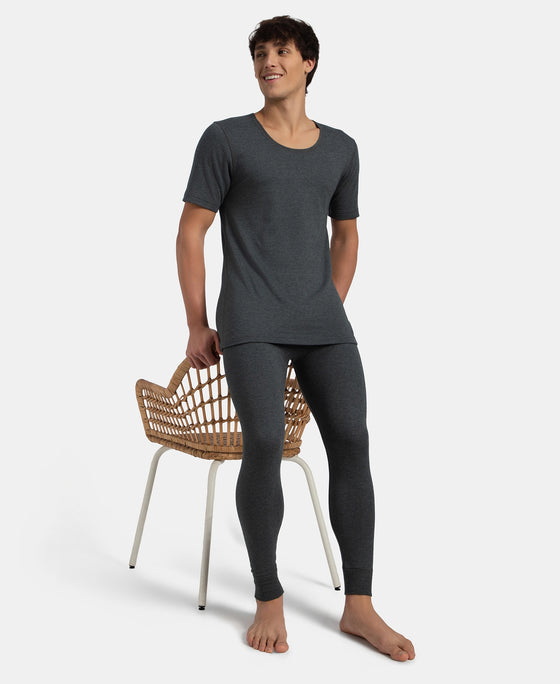 Super Combed Cotton Rich Brushed Fabric Thermal Long John with StayWarm Technology - Charcoal Melange