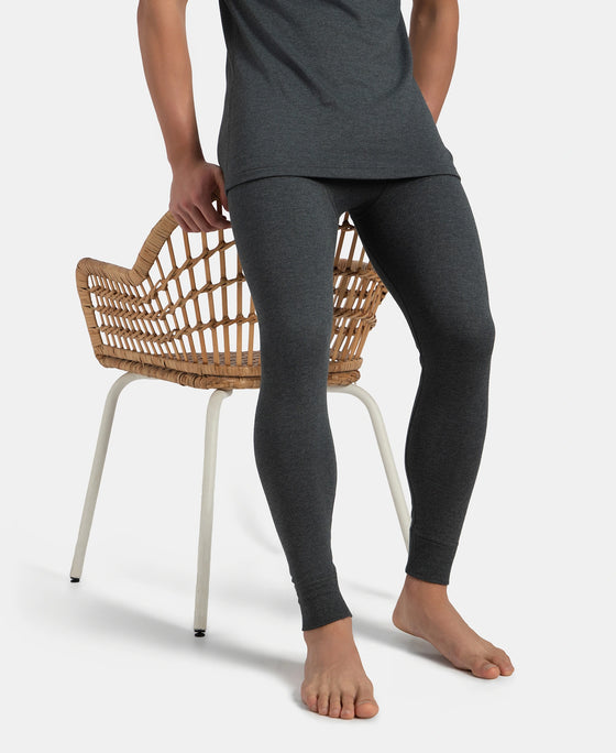 Super Combed Cotton Rich Brushed Fabric Thermal Long John with StayWarm Technology - Charcoal Melange