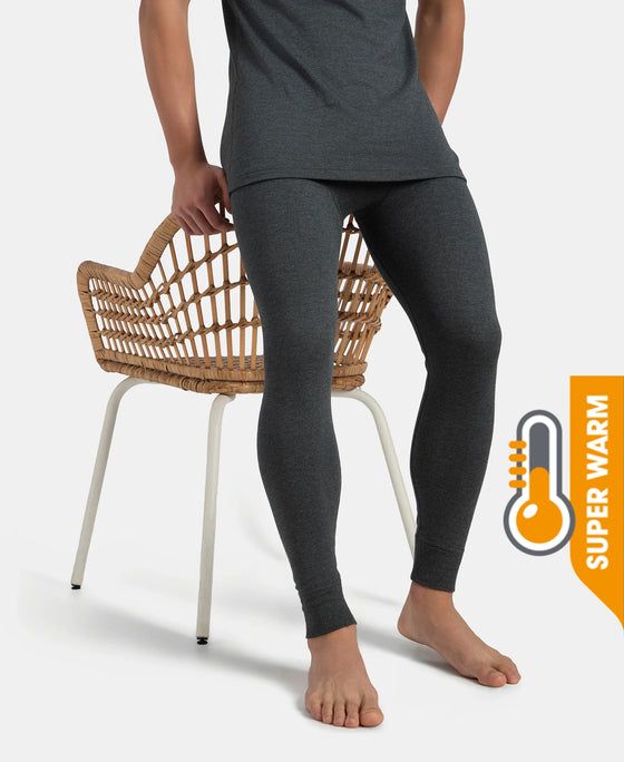 Super Warm Super Combed Cotton Rich Brushed Fabric Thermal Long John with StayWarm Technology - Charcoal Melange