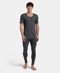 Super Combed Cotton Rich Brushed Fabric Thermal Long John with StayWarm Technology - Charcoal Melange
