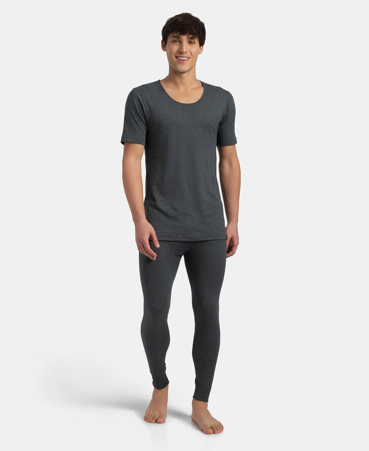 Super Combed Cotton Rich Brushed Fabric Thermal Long John with StayWarm Technology - Charcoal Melange