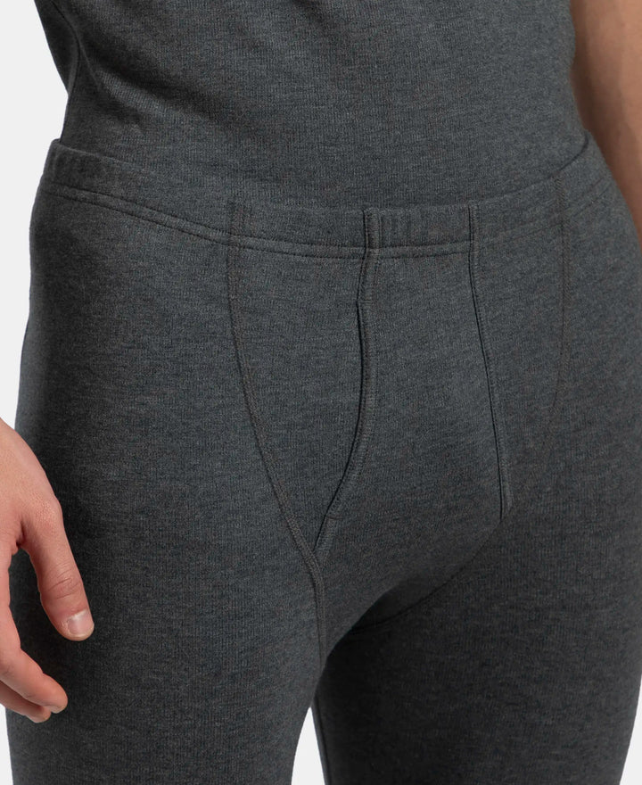 Super Combed Cotton Rich Brushed Fabric Thermal Long John with StayWarm Technology - Charcoal Melange