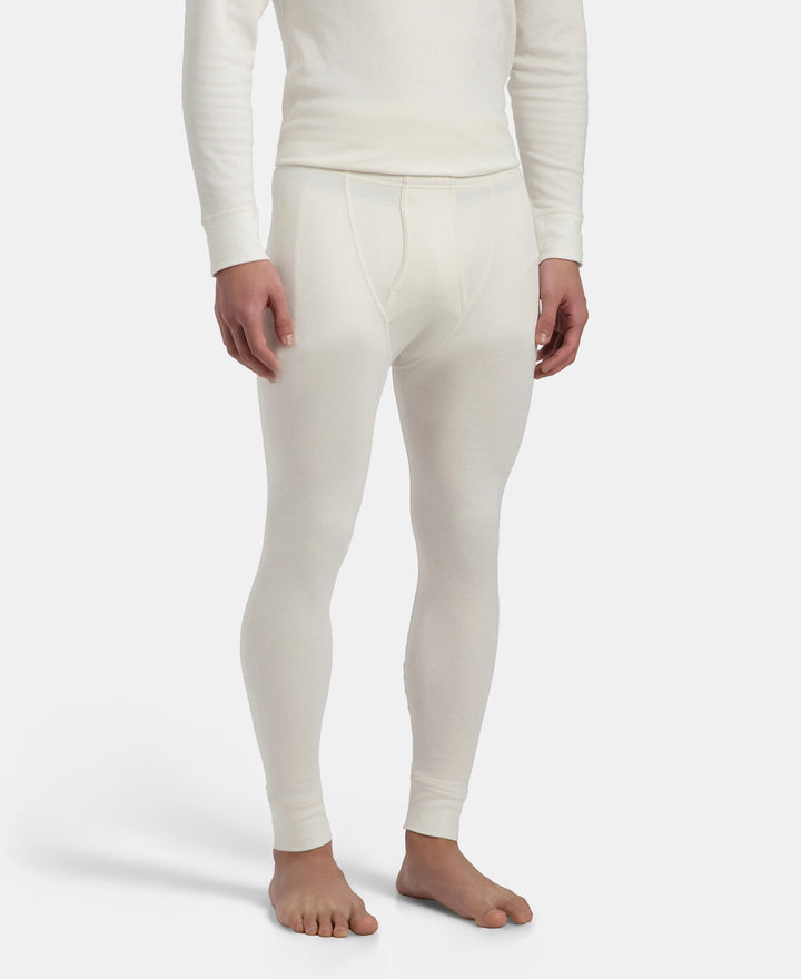Super Combed Cotton Rich Brushed Fabric Thermal Long John with StayWarm Technology - Off White