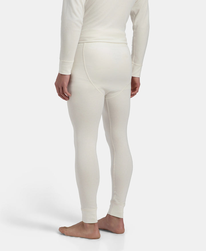 Super Combed Cotton Rich Brushed Fabric Thermal Long John with StayWarm Technology - Off White